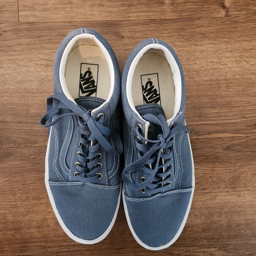 VANS OLD SKOOL SNEAKER IN TWILL ADRIATIC BLUE - Picture 4 of 5